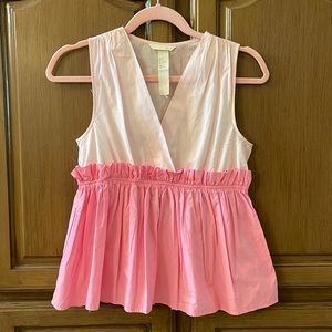 Pink peplum style cotton top